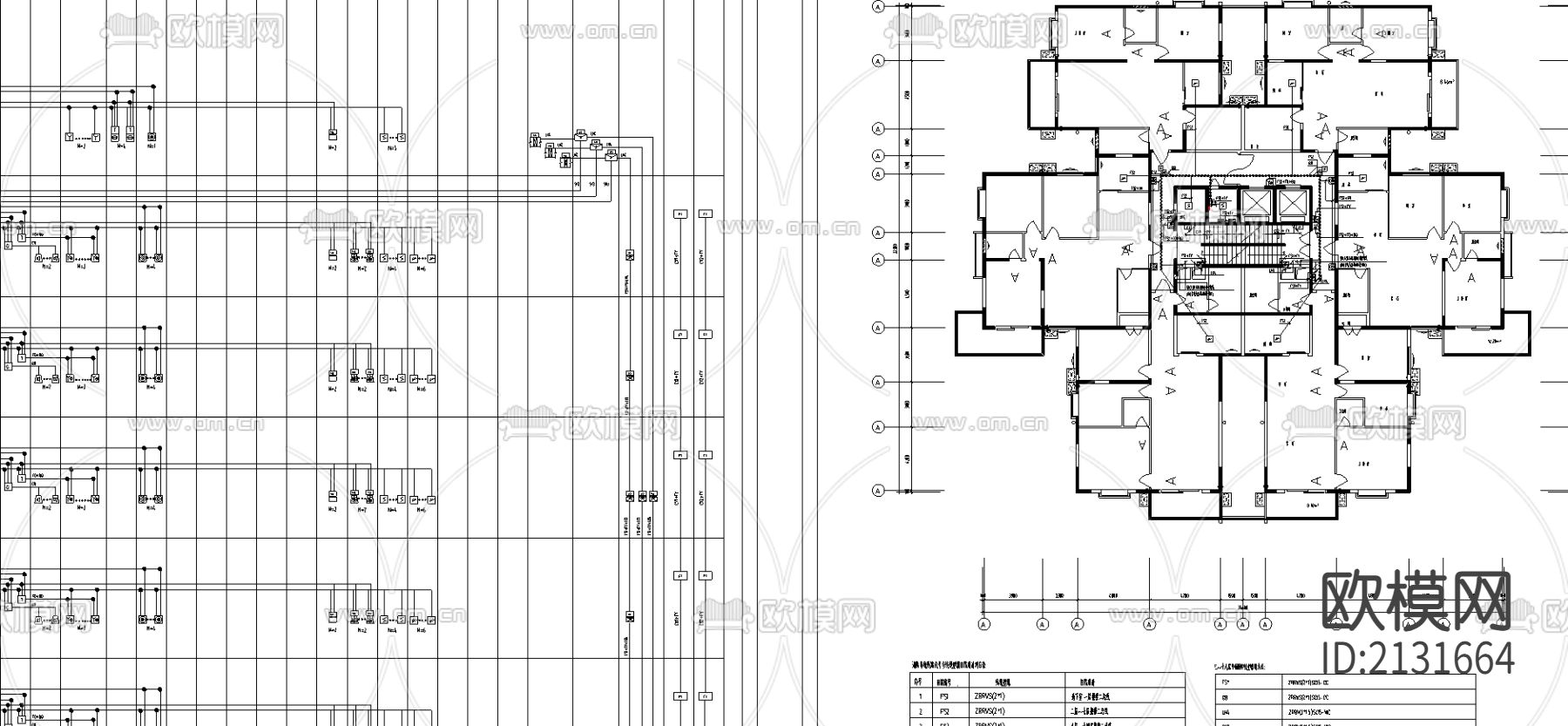 高层住宅消防CAD施工图下载（渲染图1）