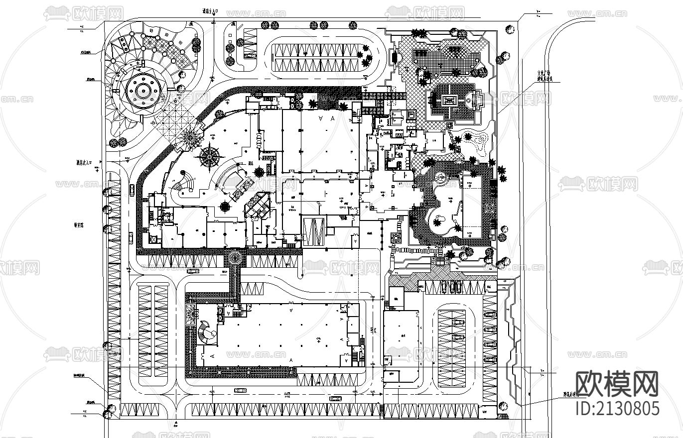 小区规划图CAD施工图下载（渲染图1）