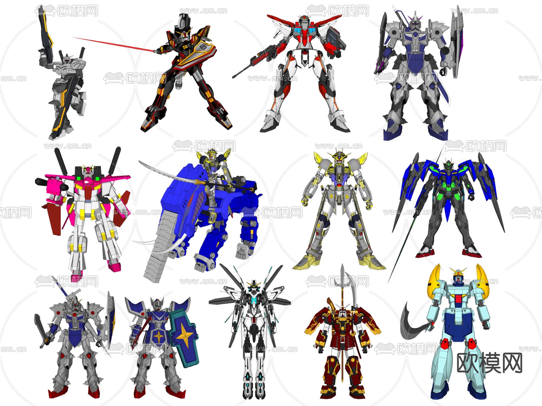 现代动漫高达机器人su模型下载