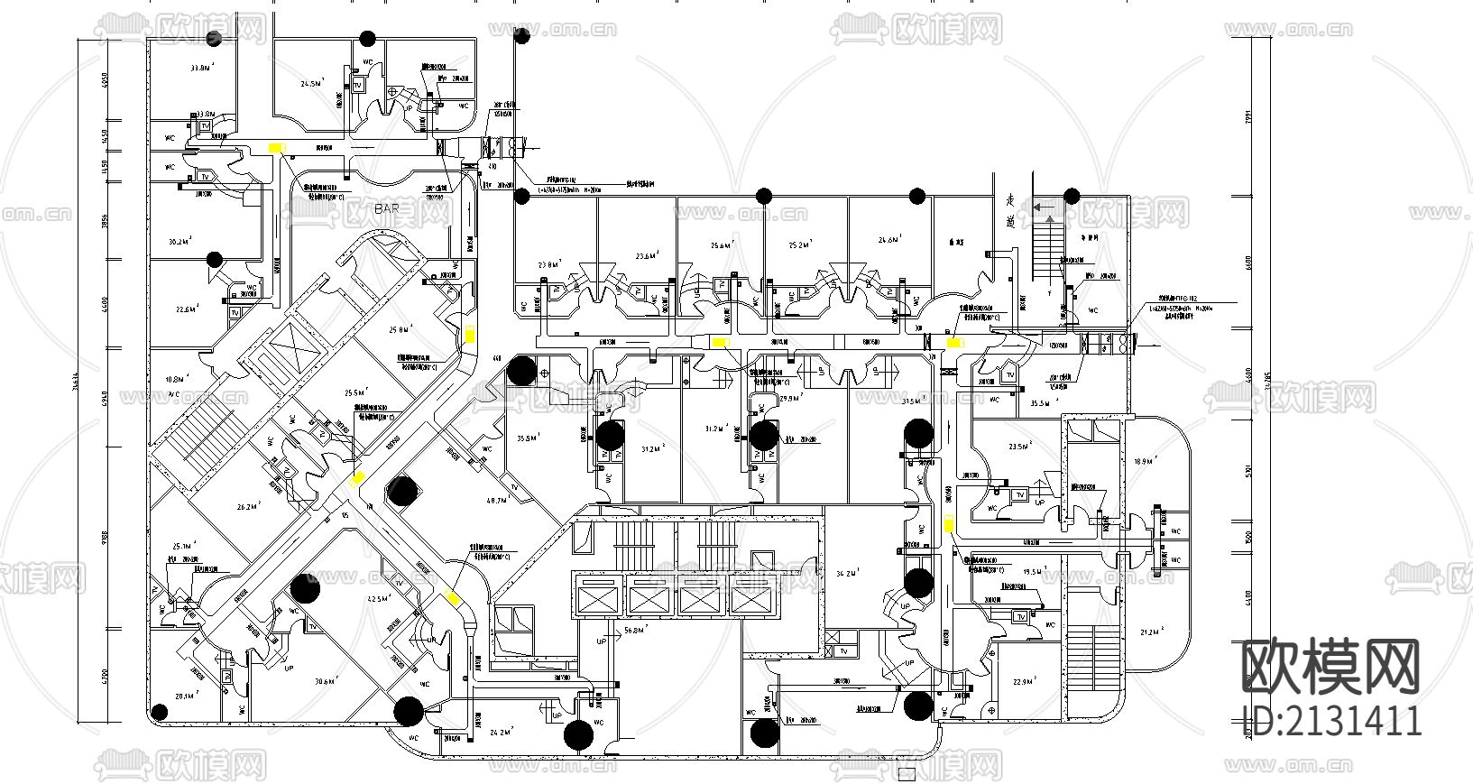 大富豪消防CAD施工图下载（渲染图3）