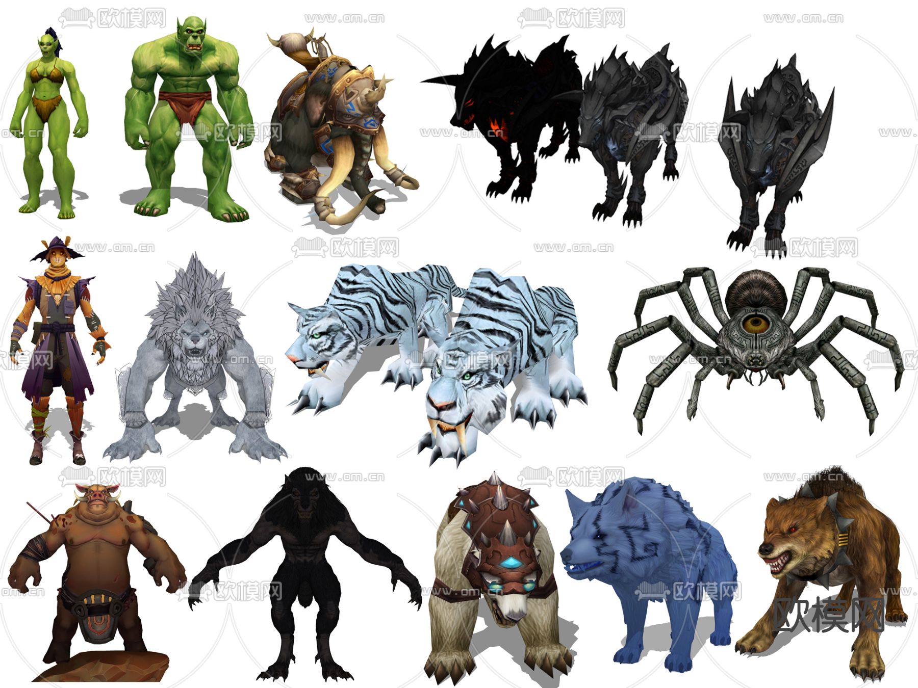 现代动漫游戏人物su模型下载