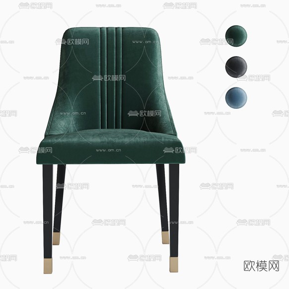 现代绒布单椅3d模型下载(渲染图2)