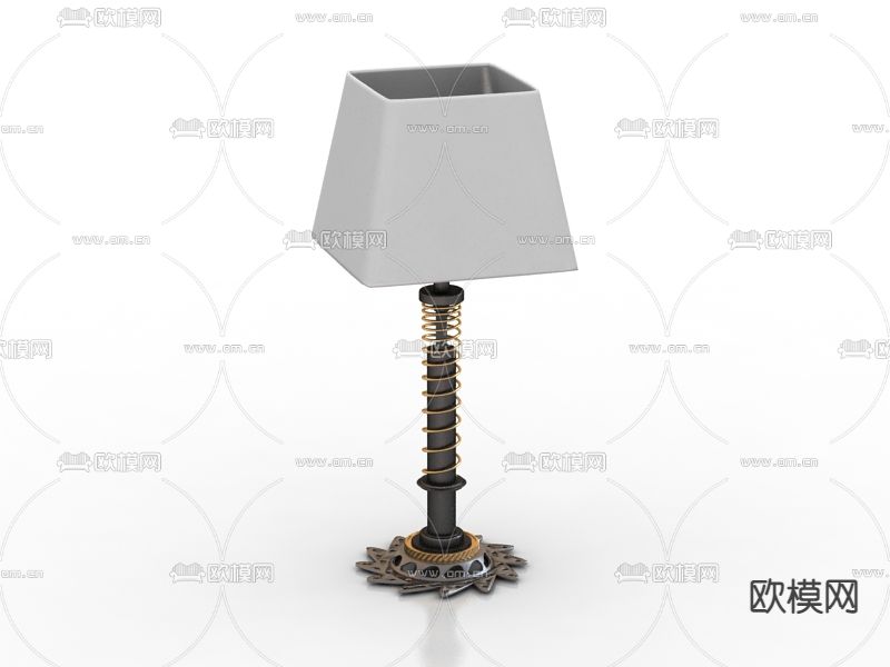 工业风铁艺艺术台灯免费3d模型下载