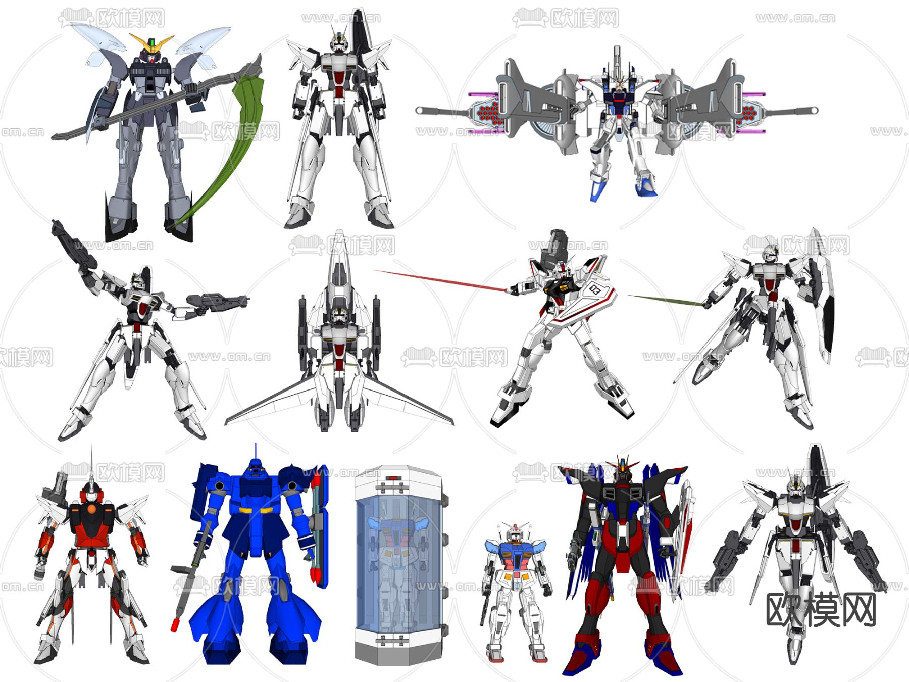 现代动漫高达机器人su模型下载