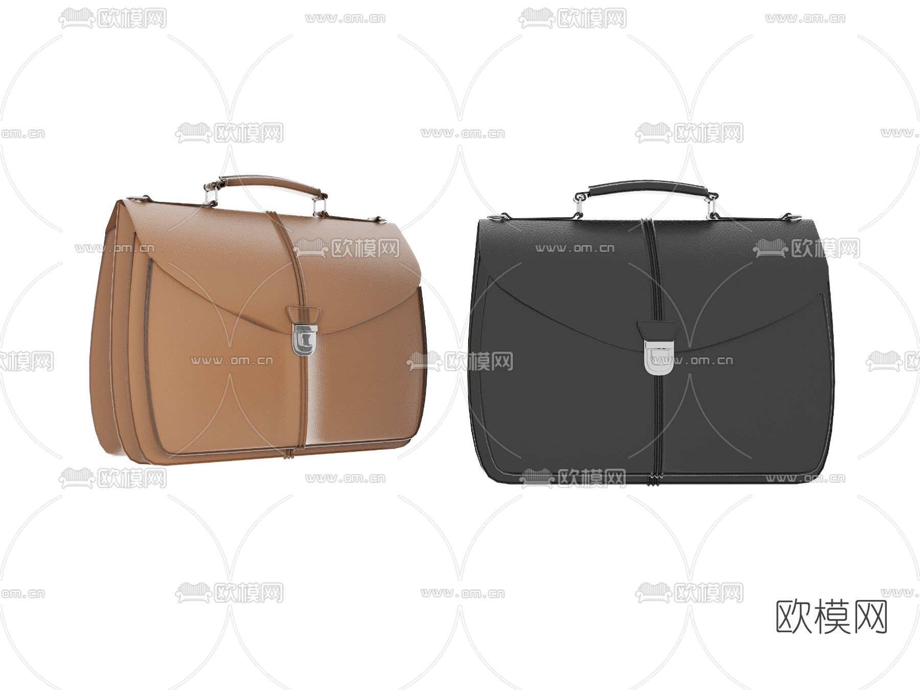 现代皮革手提包挎包3d模型下载