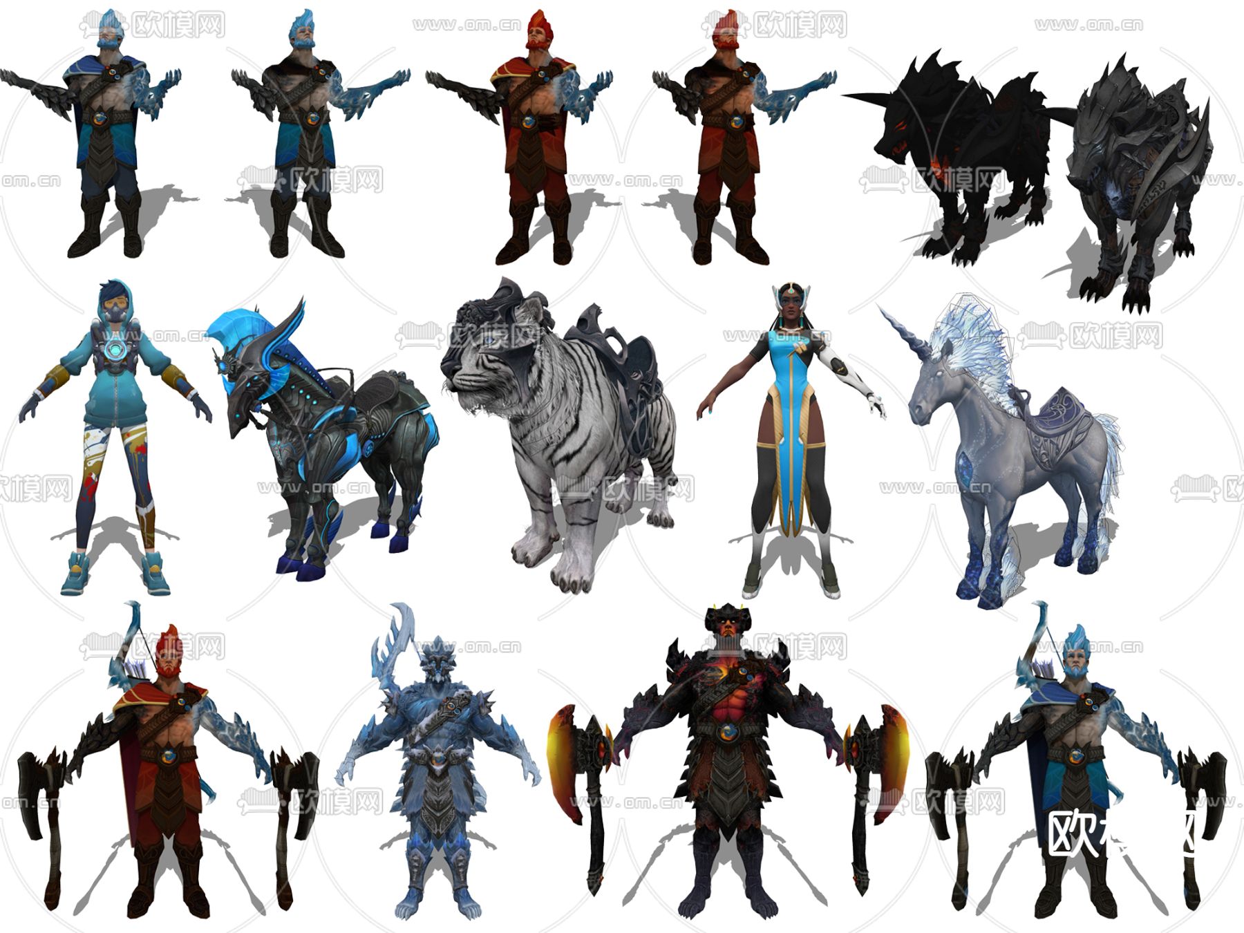 现代动漫游戏人物su模型下载