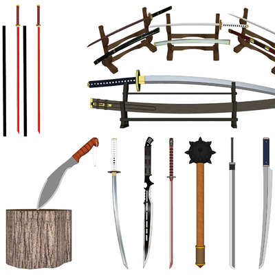  现代军事冷兵器su模型 