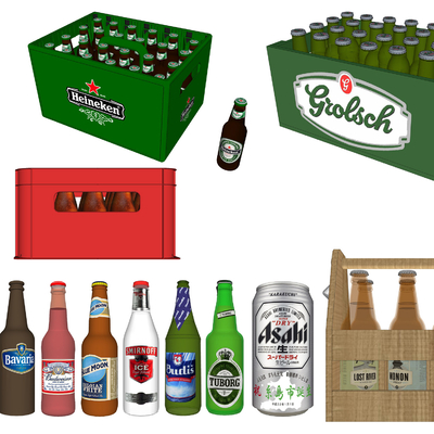  现代啤酒酒瓶su模型 