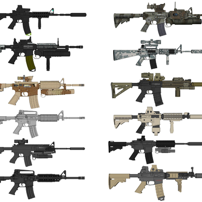  现代军用枪械武器su模型 