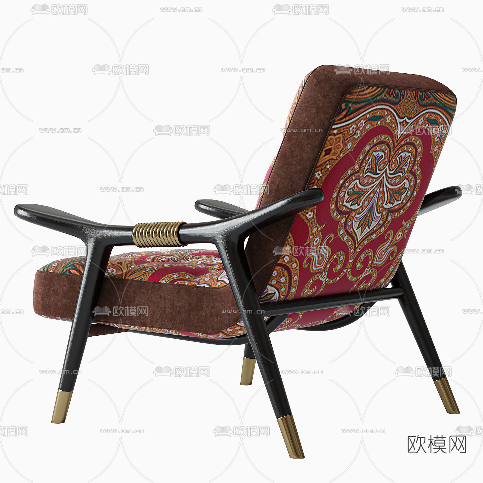 东南亚布艺休闲椅3d模型下载（渲染图2）