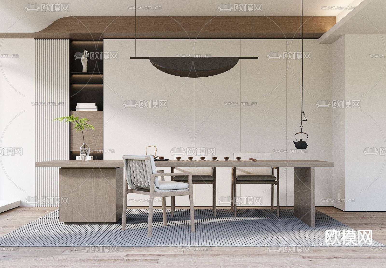 侘寂风茶室3d模型下载