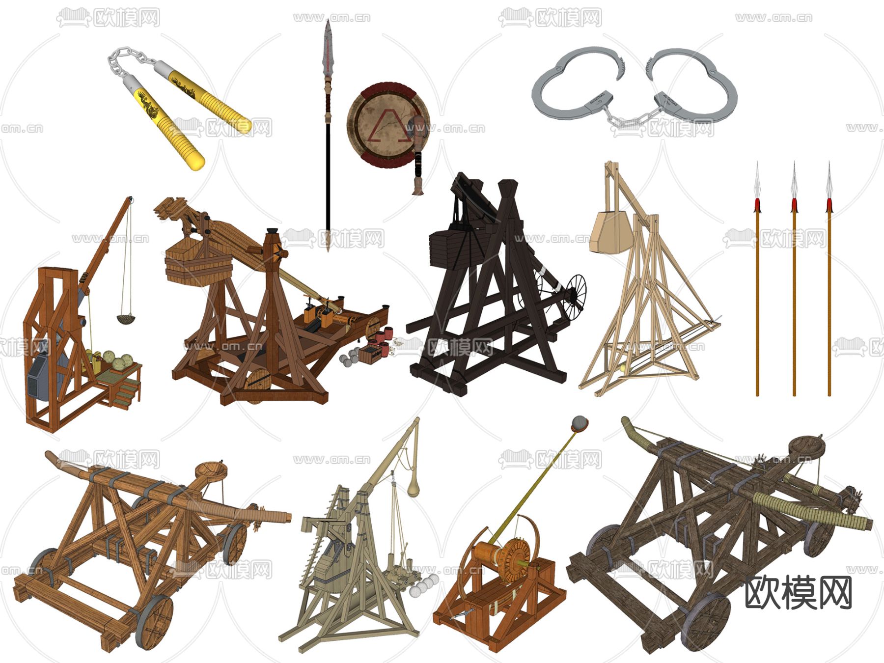 现代军事冷兵器su模型下载