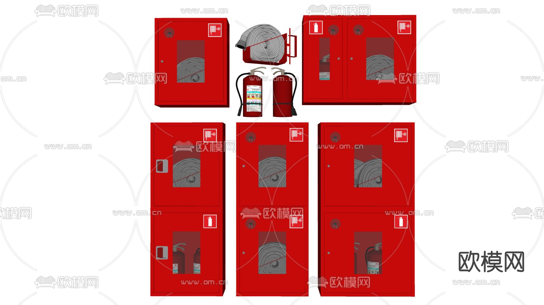 现代消防栓su模型下载（渲染图2）
