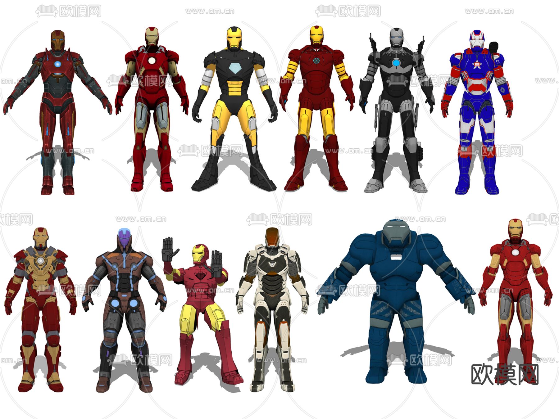 现代漫威角色钢铁侠su模型下载