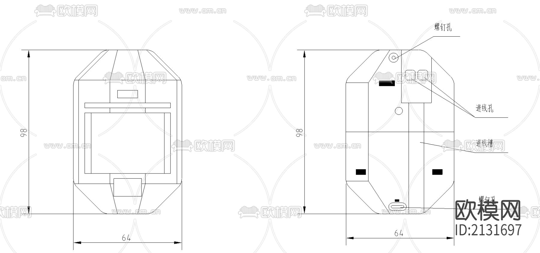 红外探测器安装节点大样下载（渲染图2）