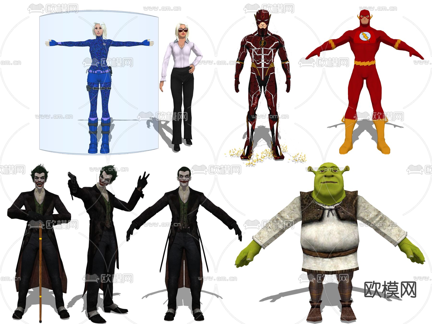 现代动漫人物小丑杰克su模型下载