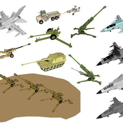  现代军用武器设备su模型 