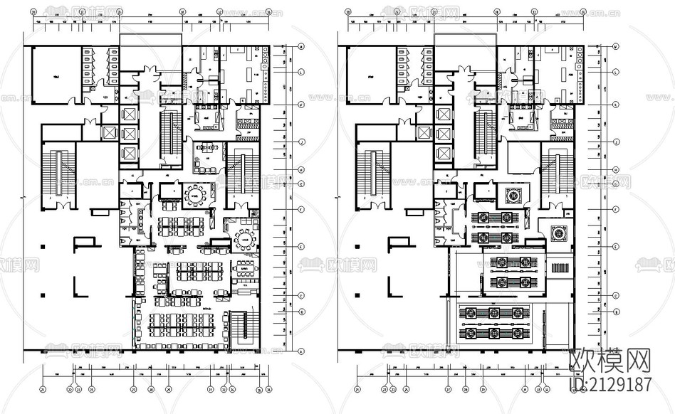 餐廳建筑施工圖下載(渲染圖1)