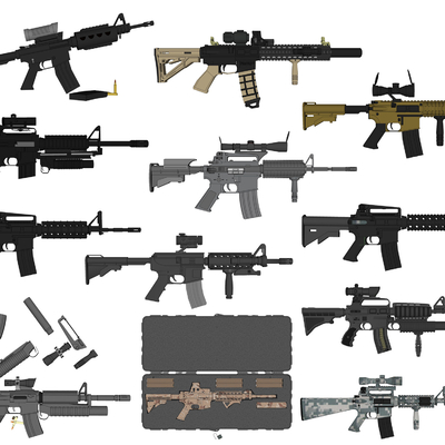  现代军用枪械武器su模型 