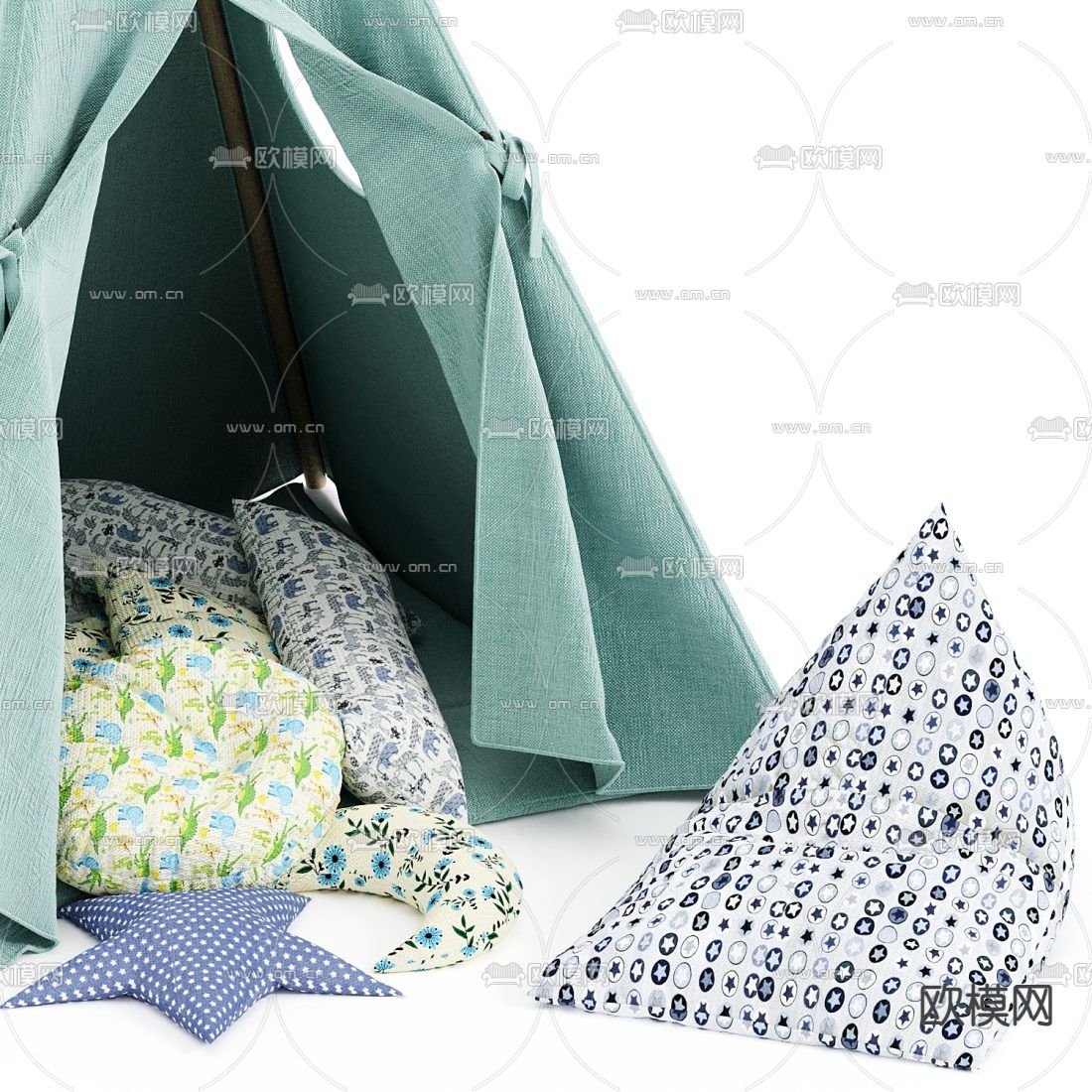 现代儿童帐篷3d模型下载（渲染图3）