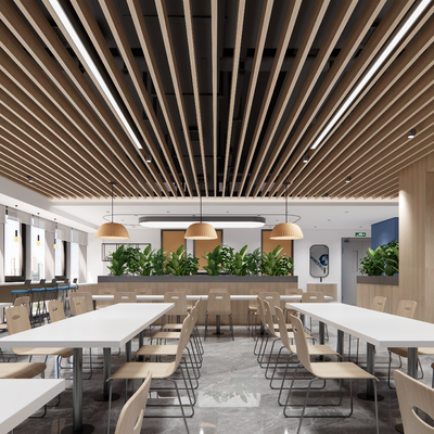  现代食堂su模型 