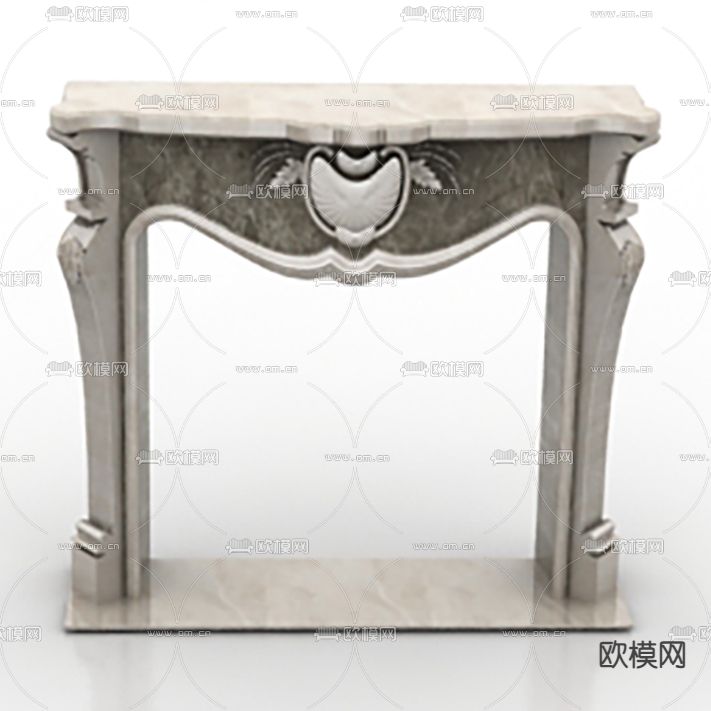 欧式古典大理石雕花壁炉免费3d模型下载
