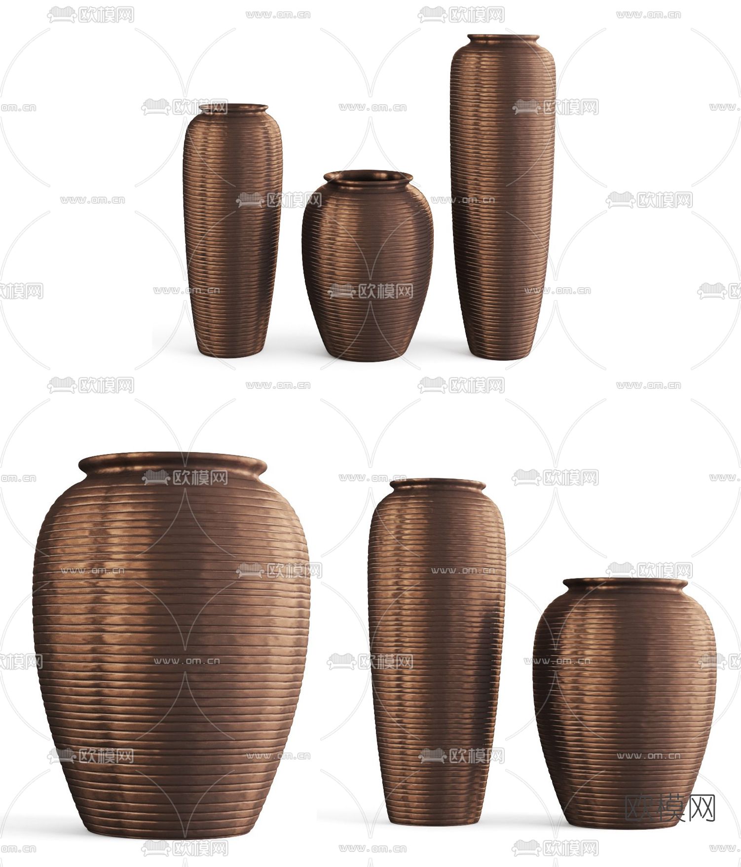 新中式陶瓷花瓶3d模型下载