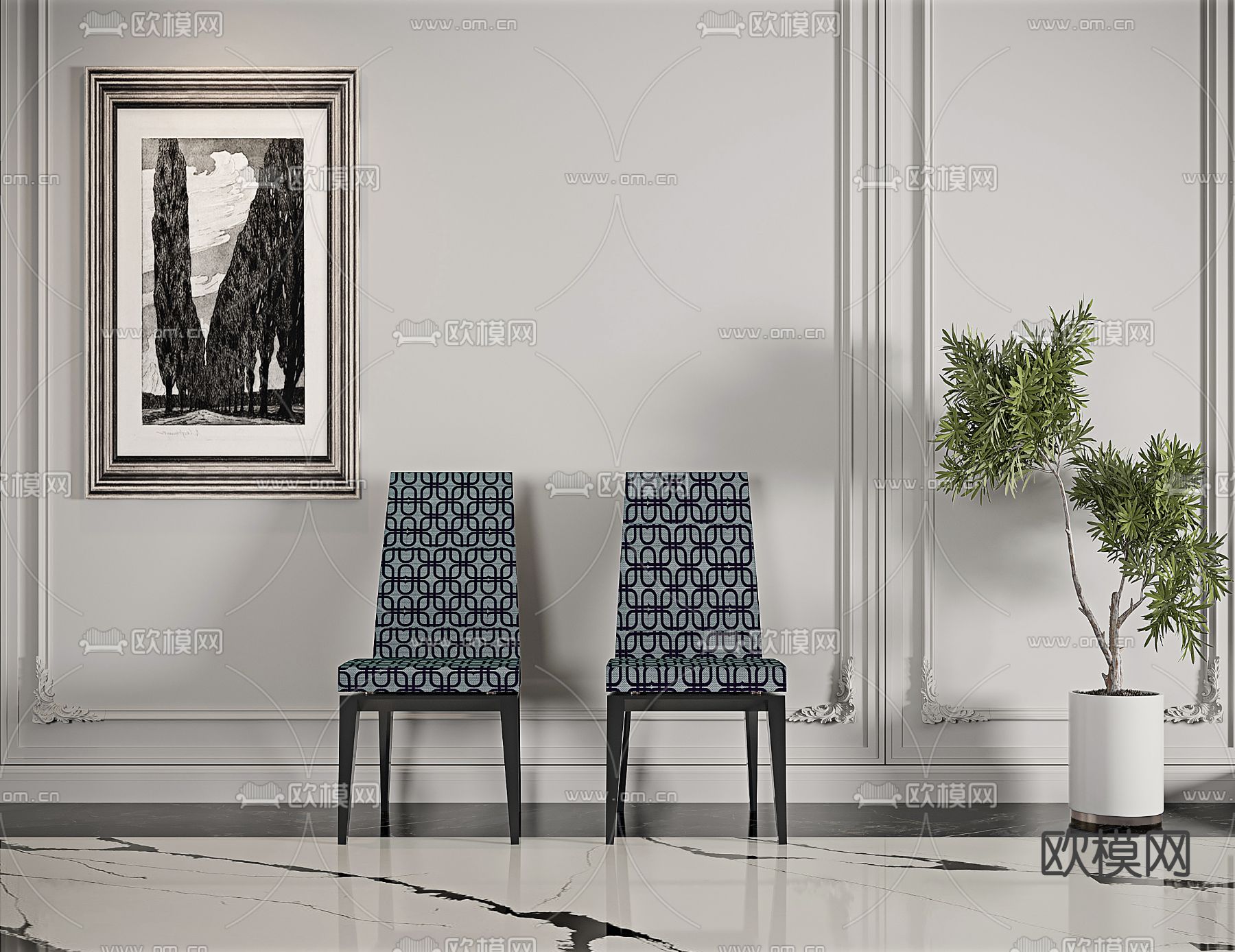 新古典单椅免费3d模型下载