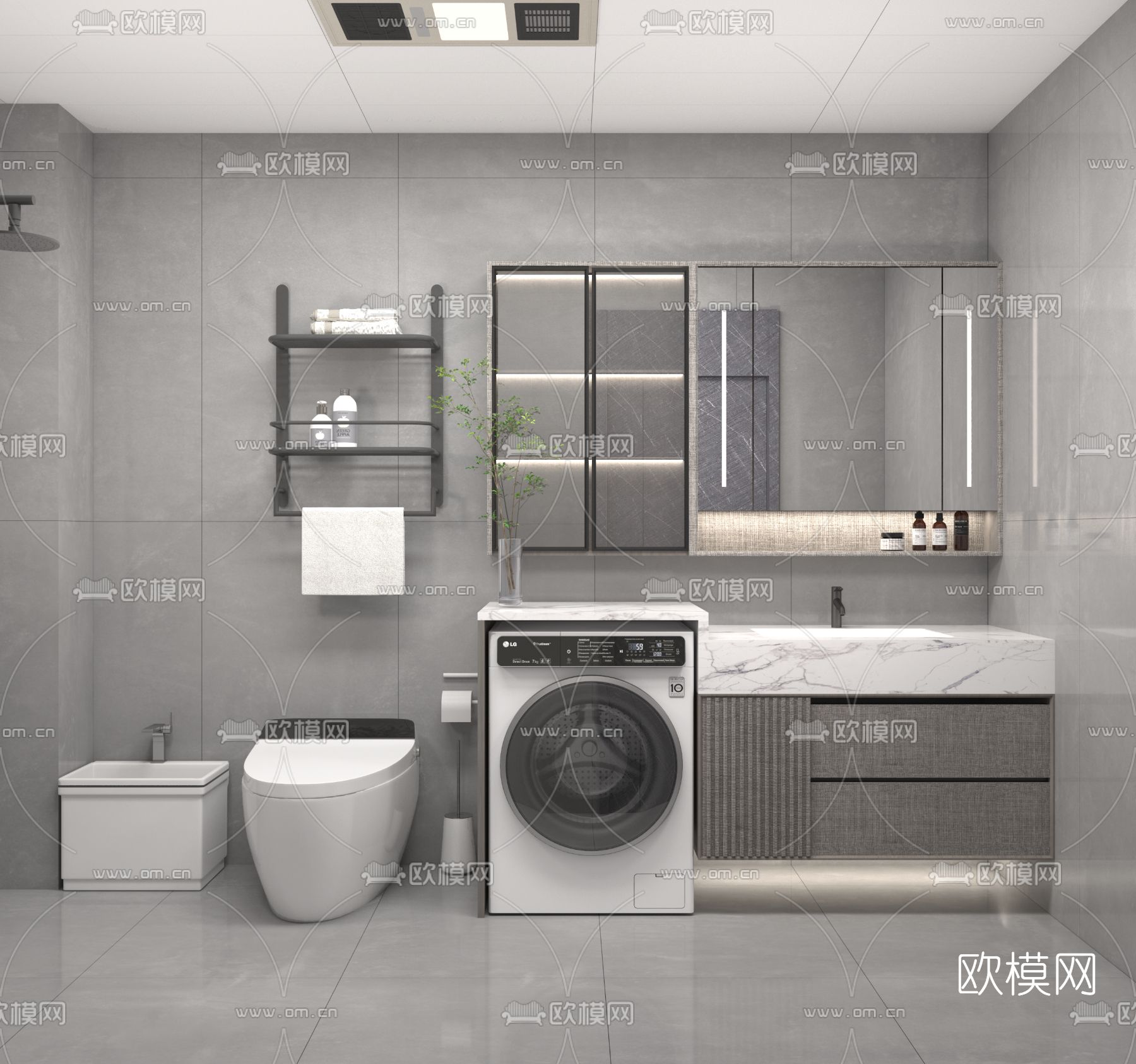 现代卫生间浴室免费3d模型