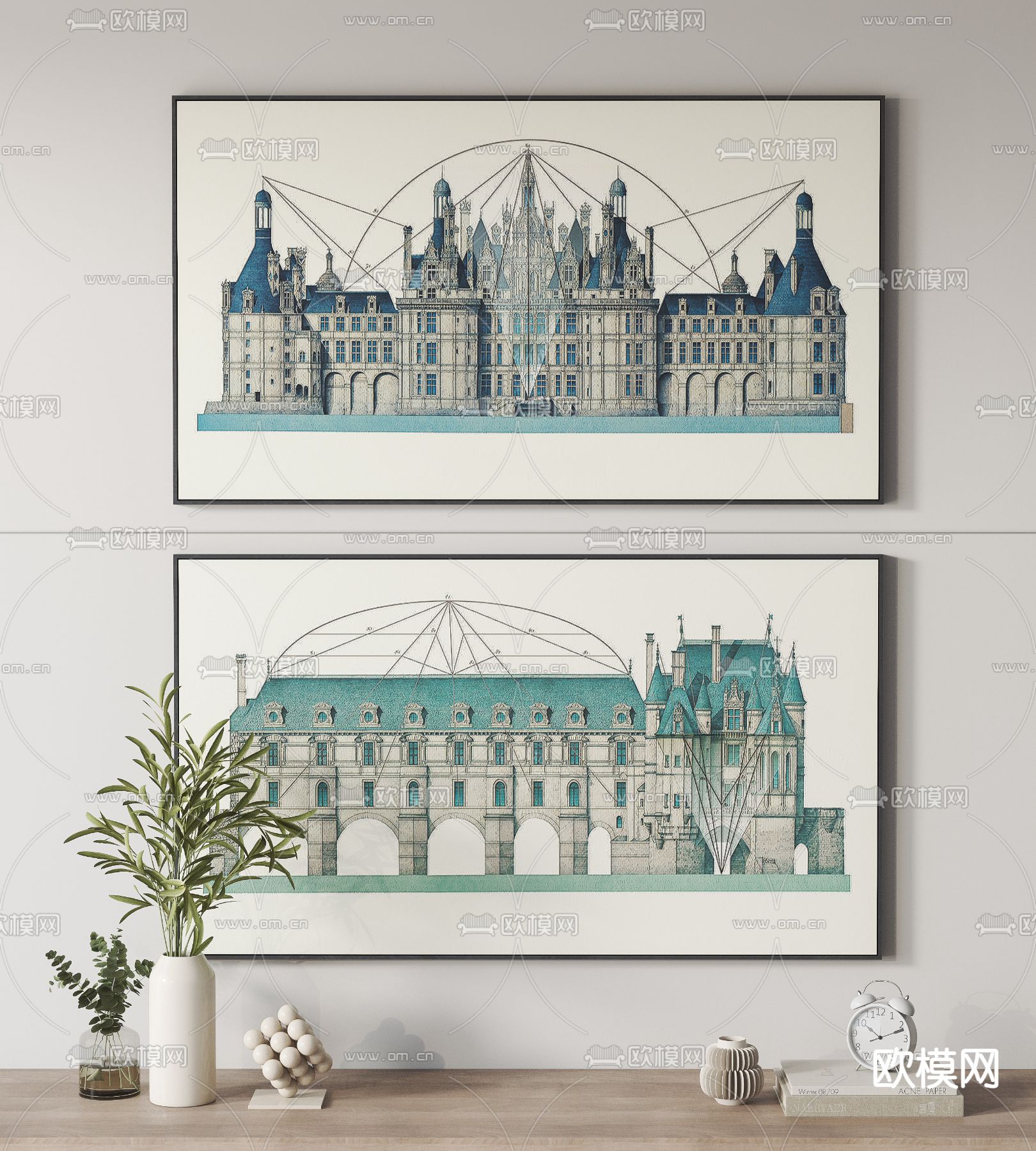 美式装饰画3d模型下载