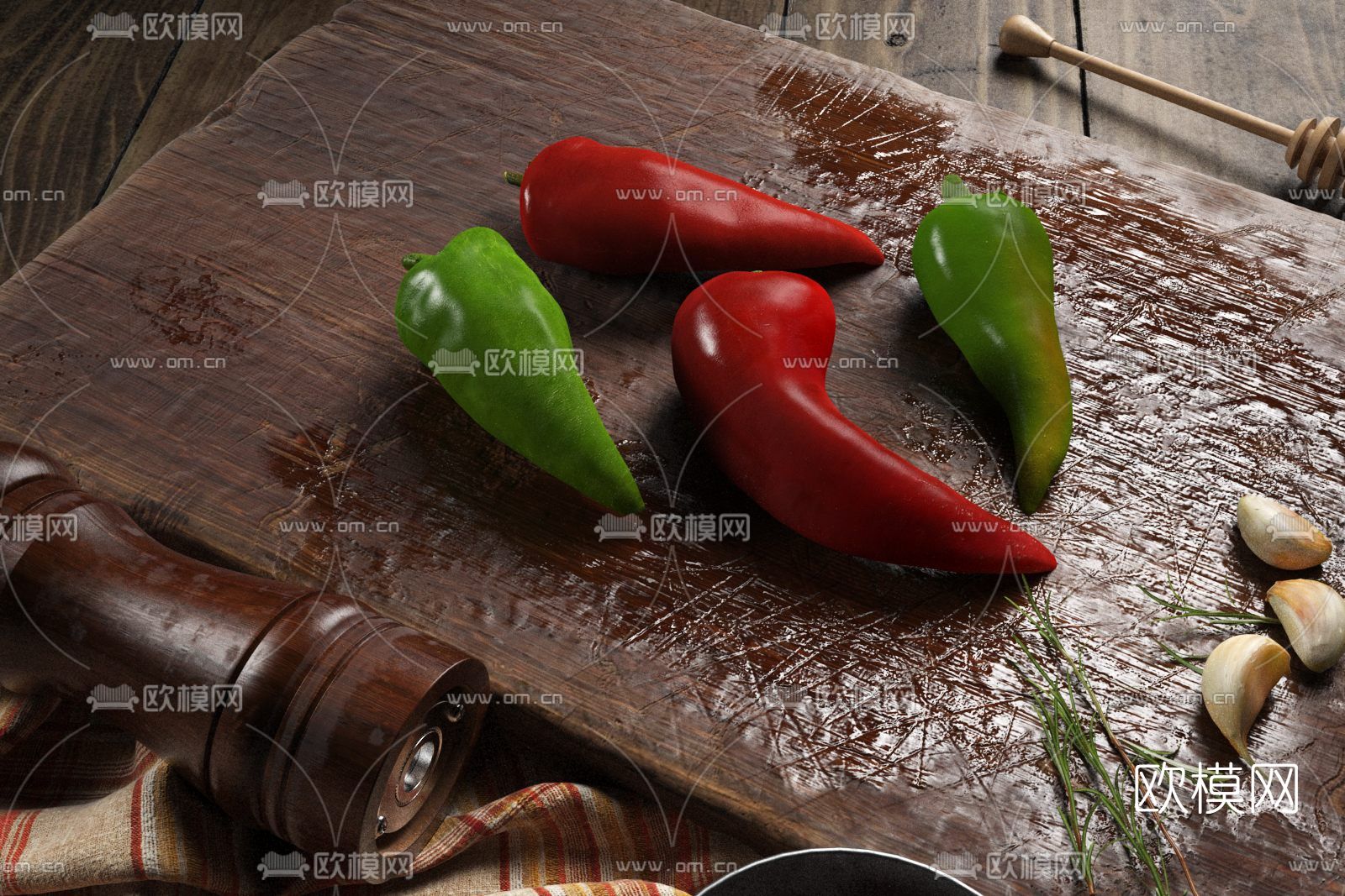 现代辣椒3d模型下载_ID11973196_3dmax免费模型-欧模网