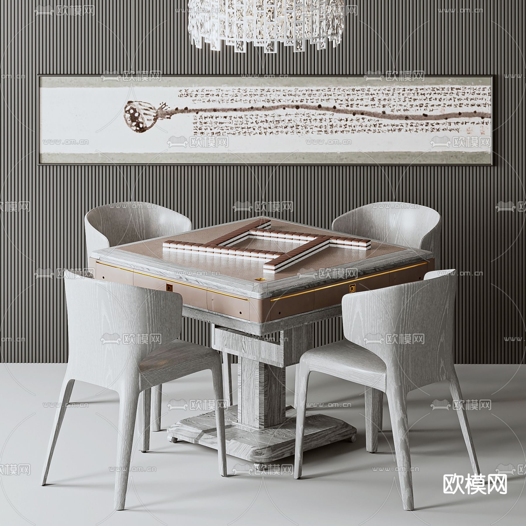 现代麻将桌3d模型