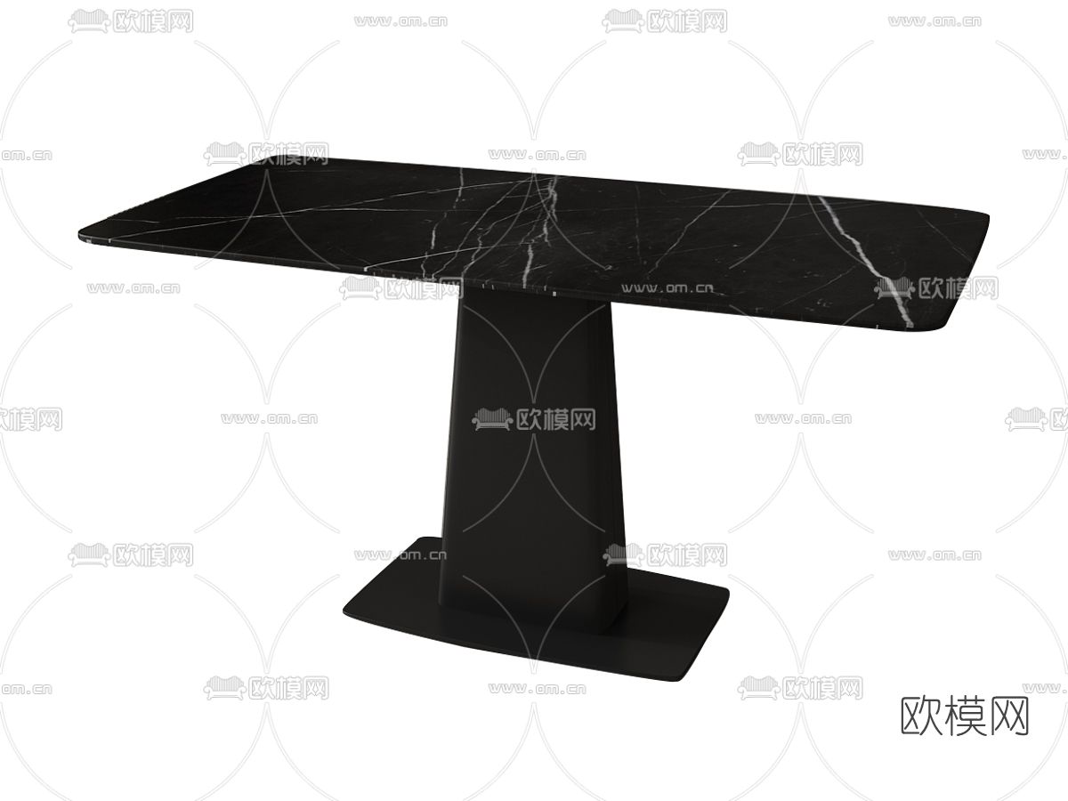 现代餐桌免费3d模型下载（渲染图1）
