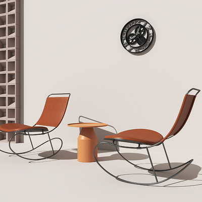  工业风皮革躺椅su模型 