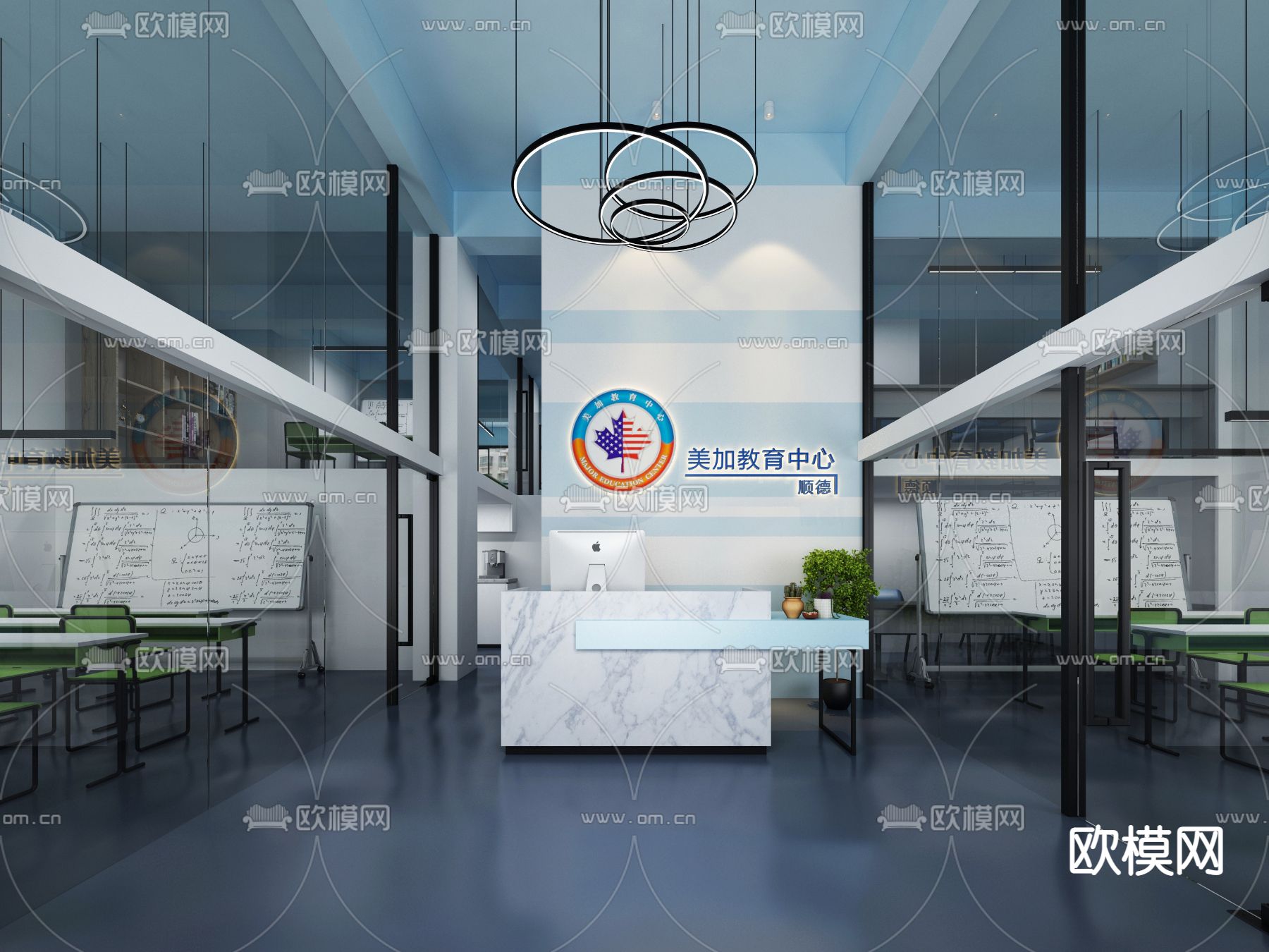 现代教育培训机构免费3d模型下载（渲染图2）