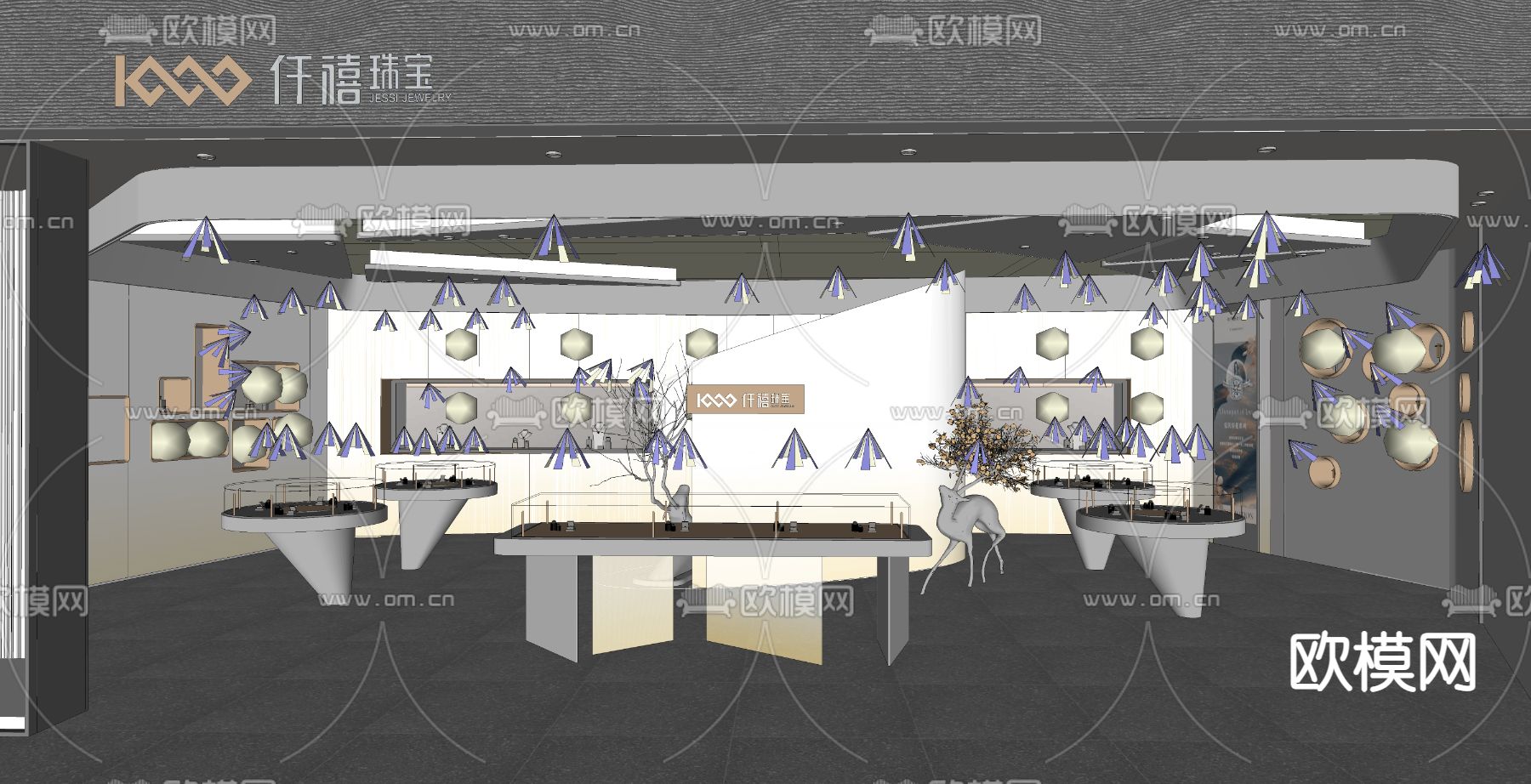现代珠宝店su模型