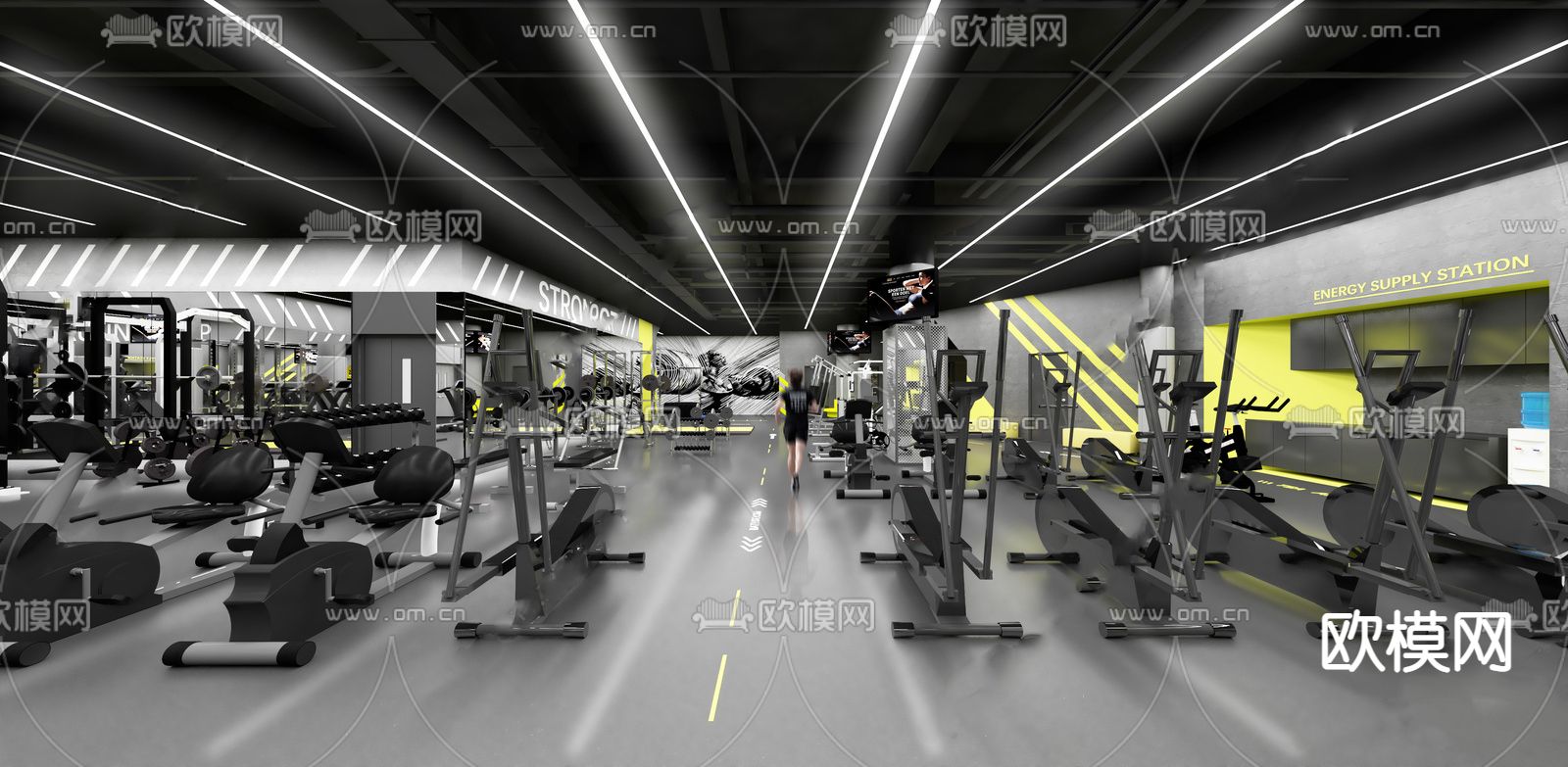 现代健身房su模型下载（渲染图5）