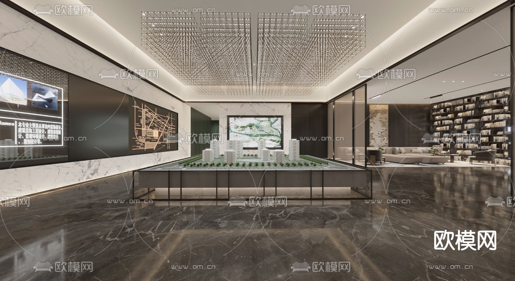 现代售楼处沙盘区3d模型下载_ID11970262_3dmax免费模型-欧模网