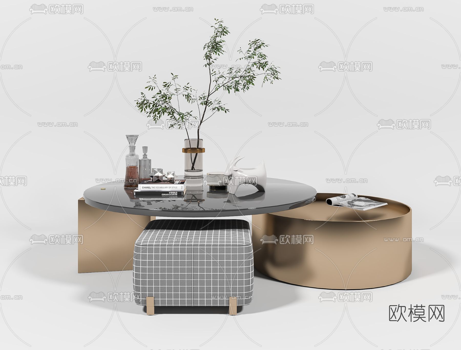现代轻奢茶几3d模型下载_ID11974364_3dmax免费模型-欧模网
