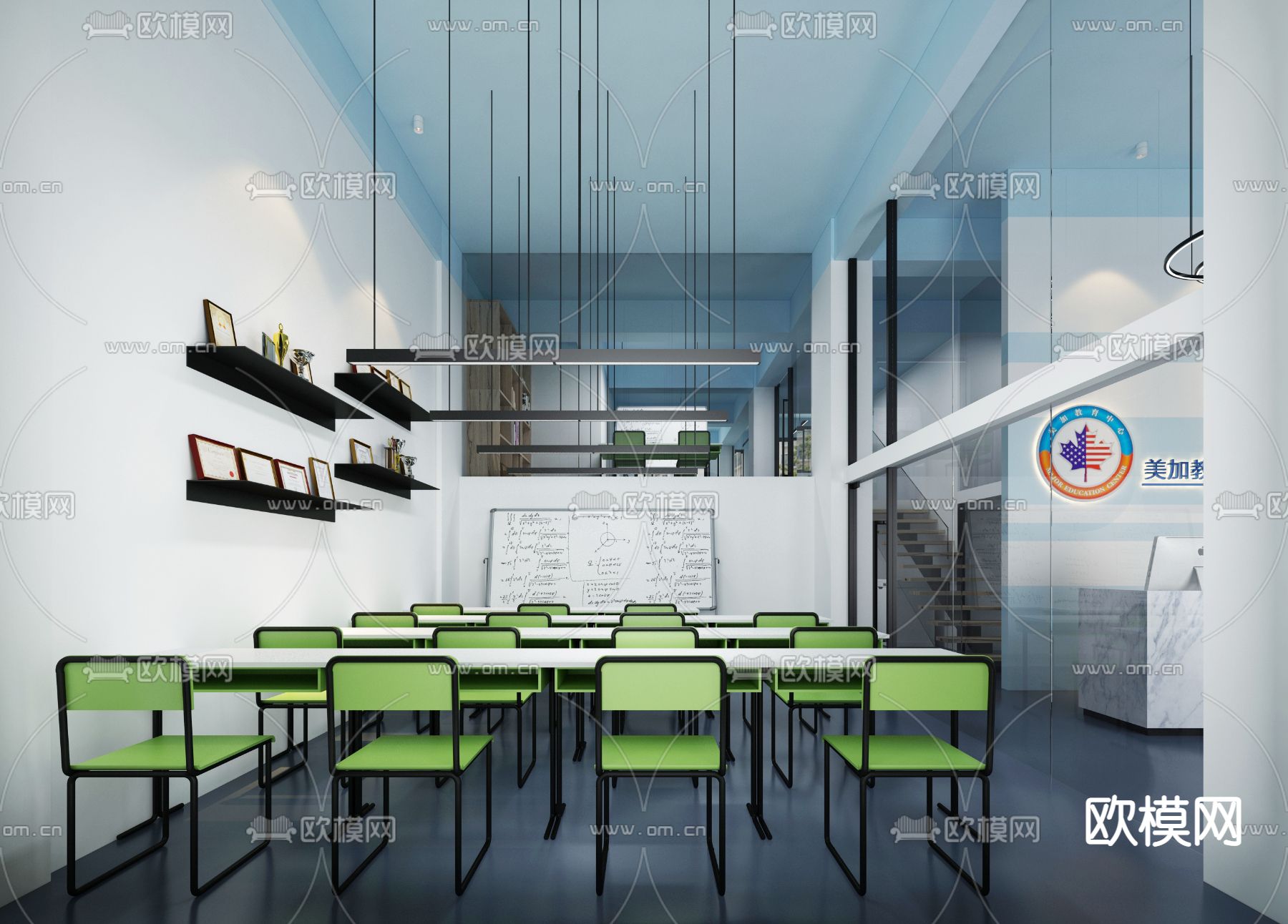 现代教育培训机构免费3d模型下载（渲染图3）