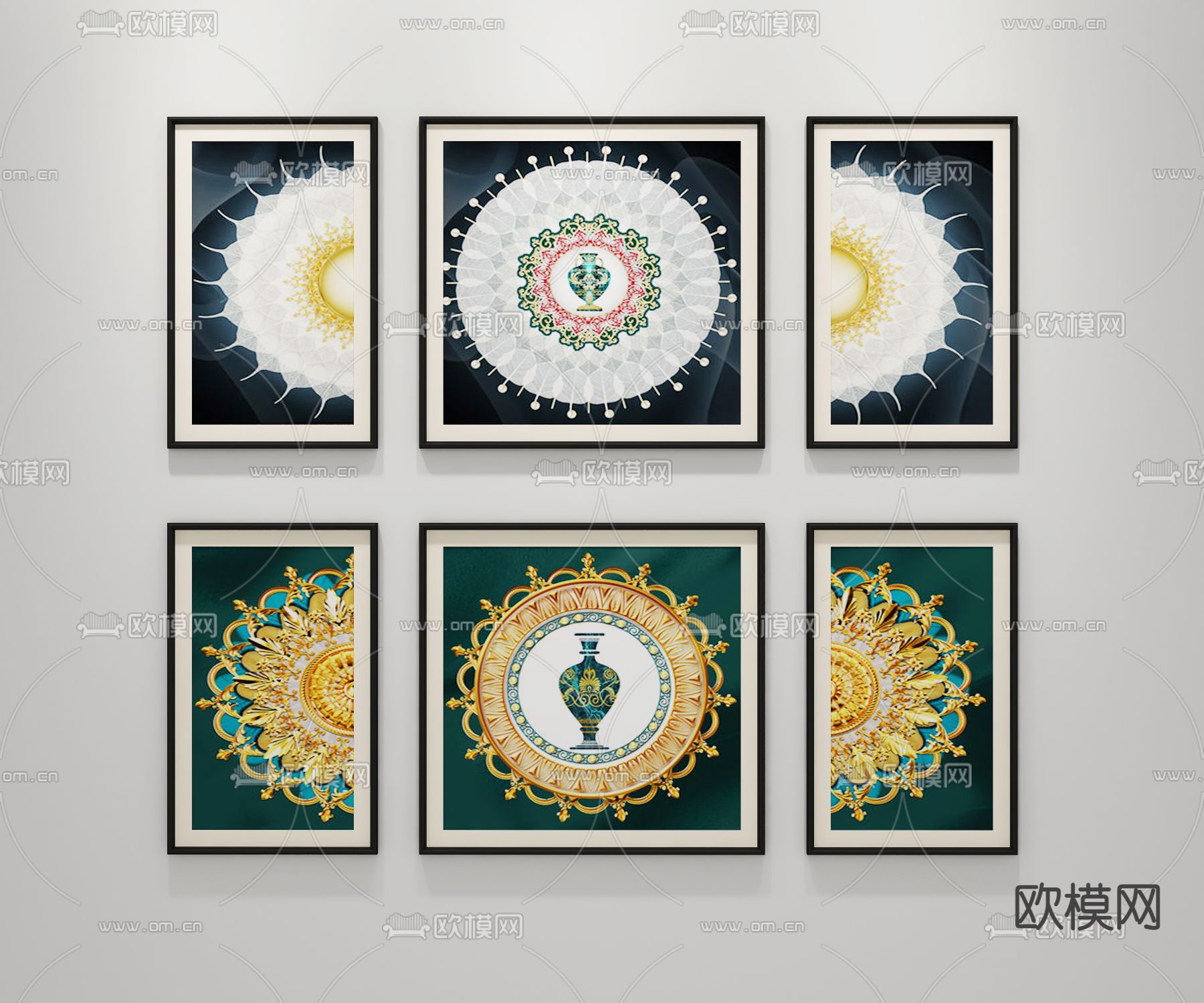 欧式古典装饰画免费3d模型下载