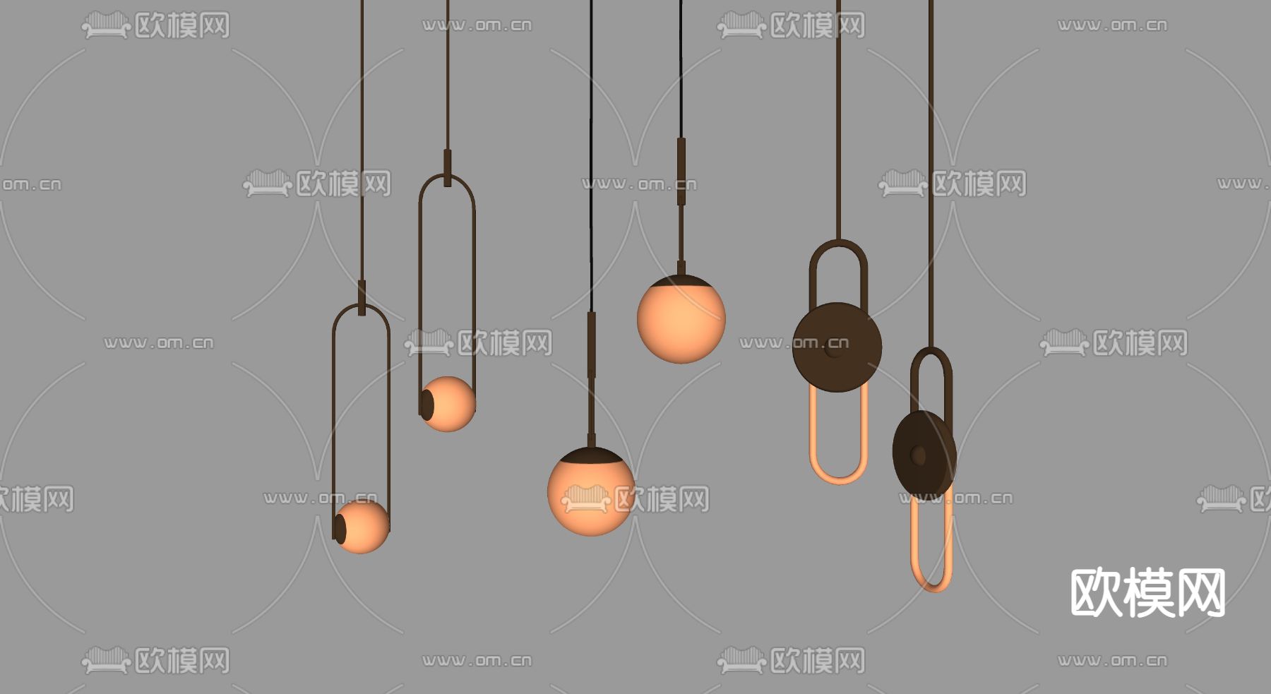 现代轻奢吊灯su模型下载（渲染图2）