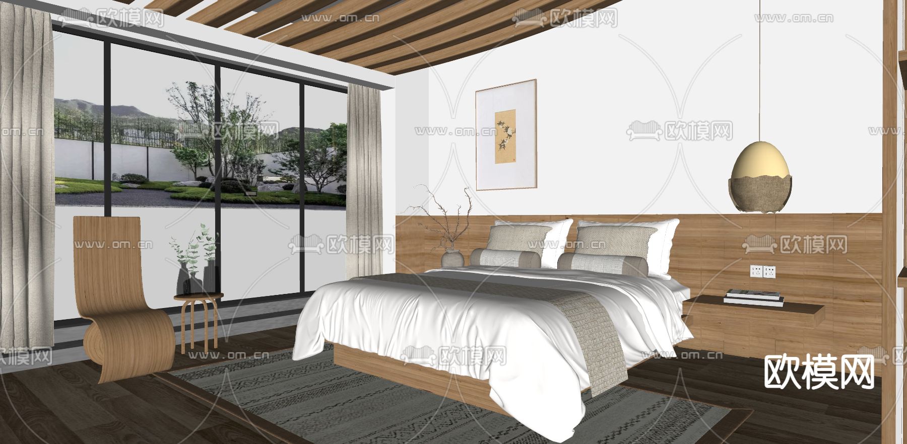 日式民宿客房su模型下载（渲染图2）