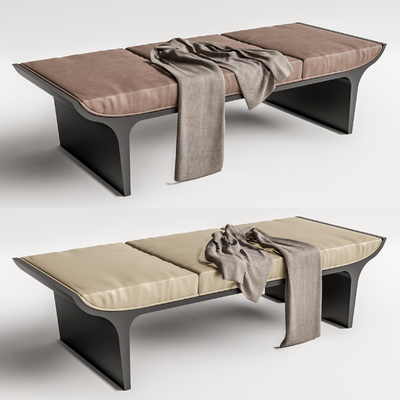  新中式床尾凳脚踏su模型 