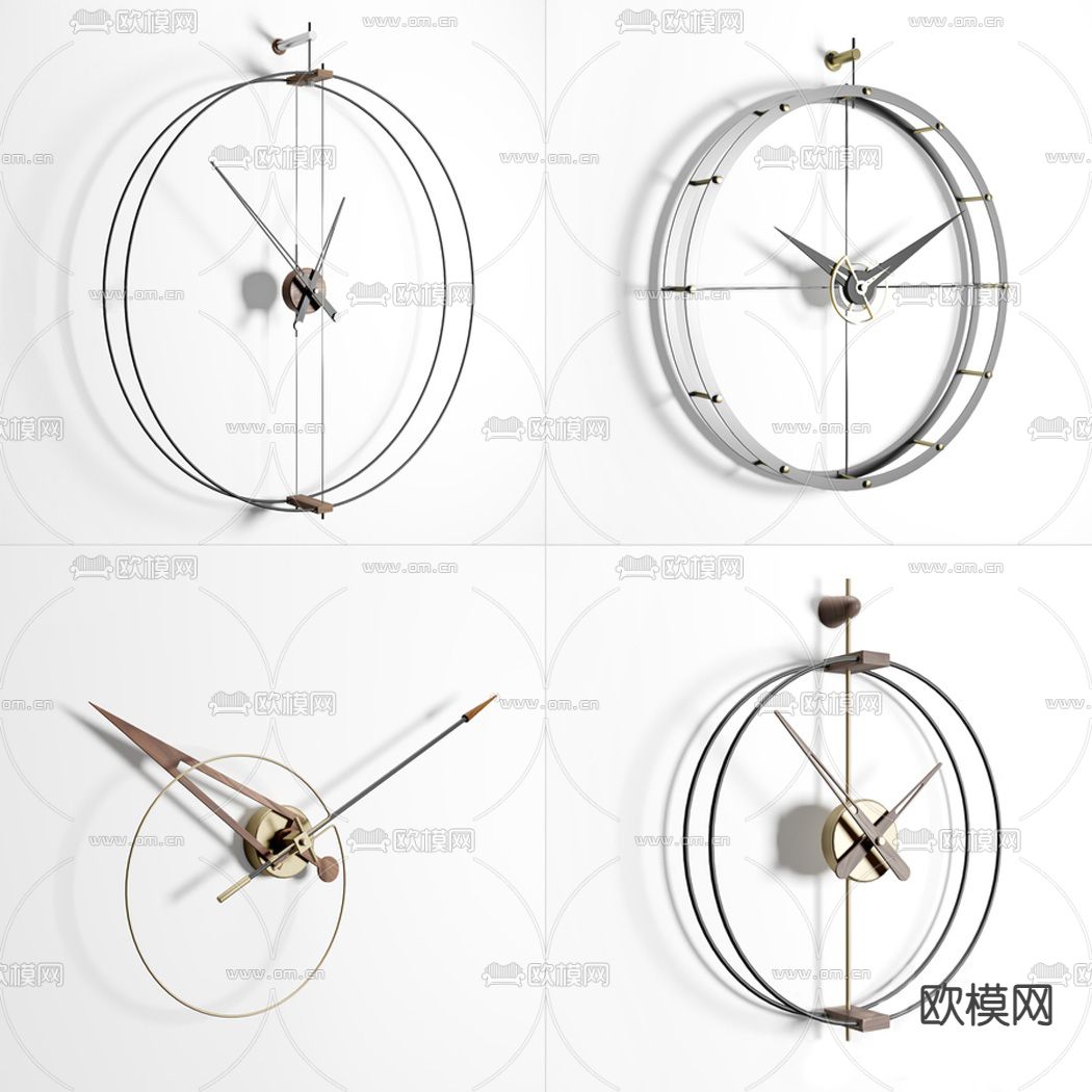 现代墙饰钟表挂钟su模型下载（渲染图1）