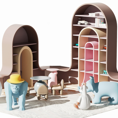  现代儿童装饰柜su模型 