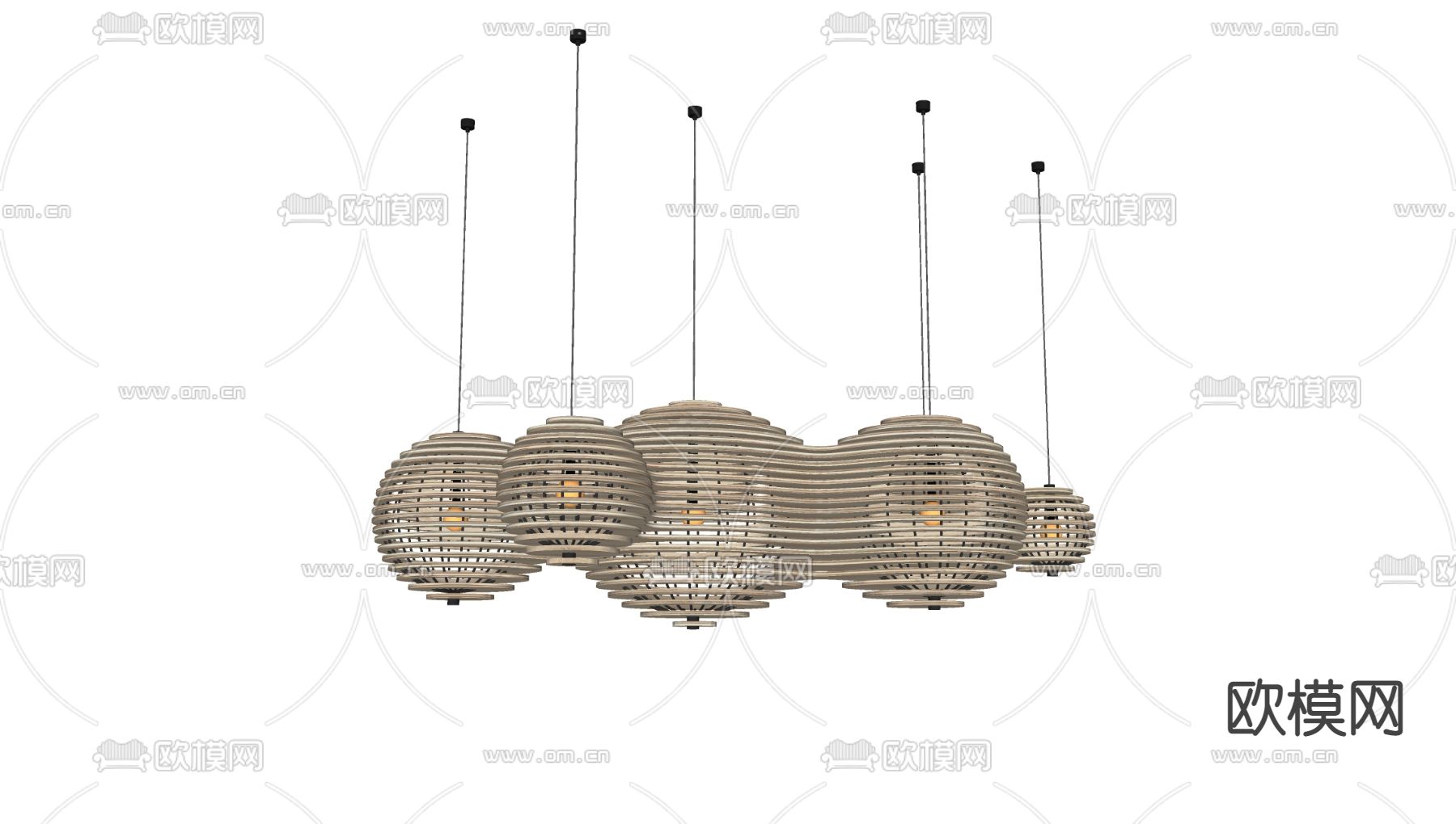东南亚异形吊灯su模型下载（渲染图2）