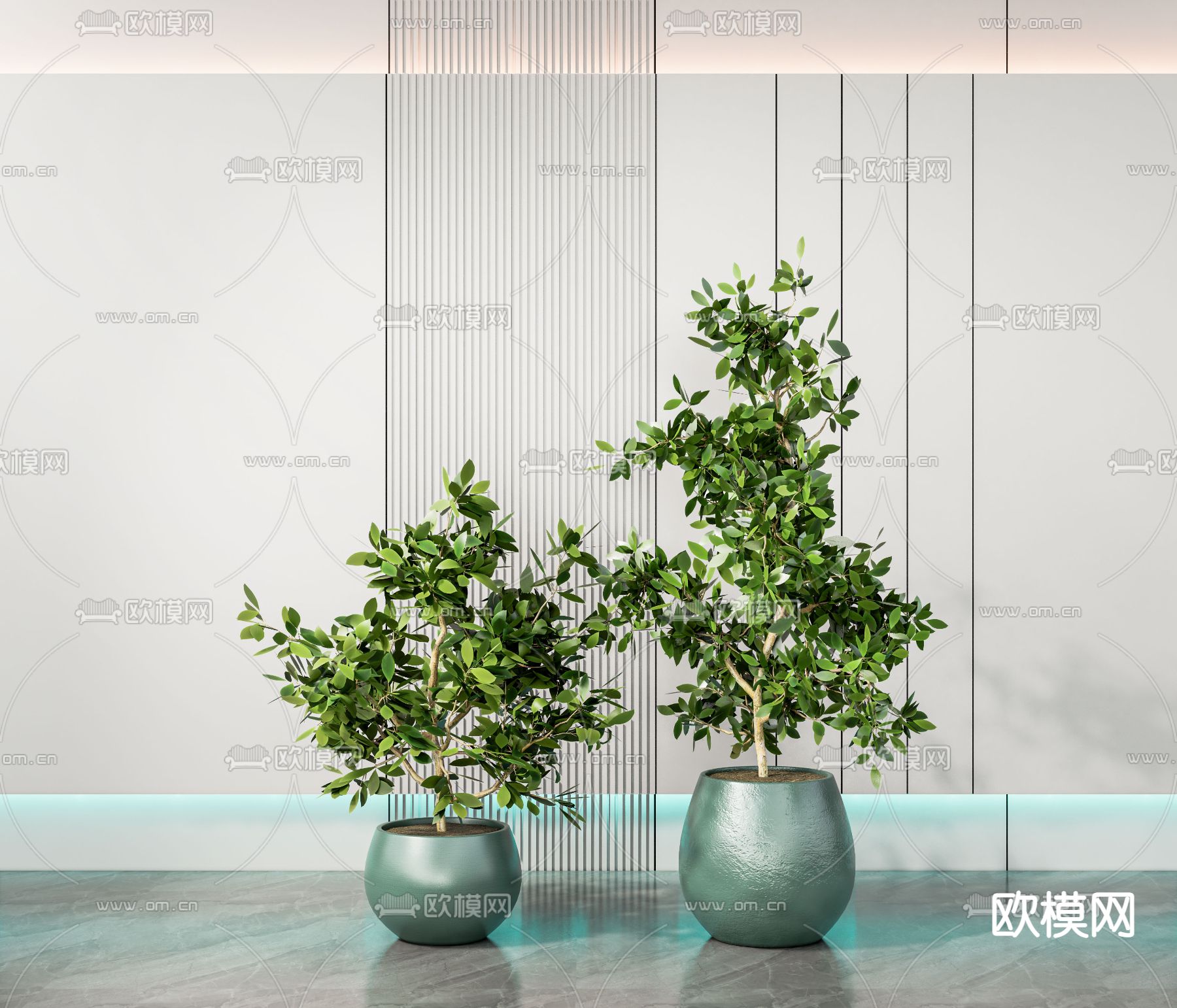 现代绿植盆栽植物组合su模型下载（渲染图1）