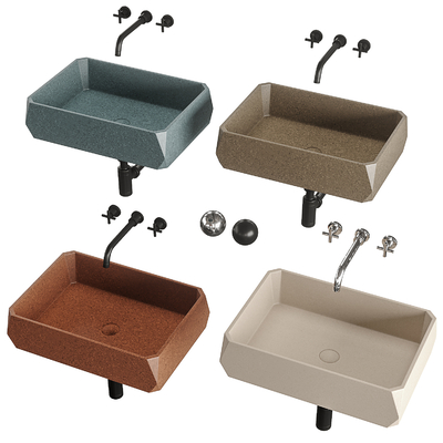  现代洗手池su模型 