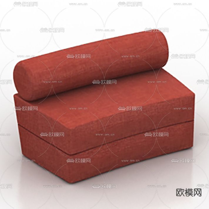现代简约弧形布艺单人办公沙发免费3d模型下载